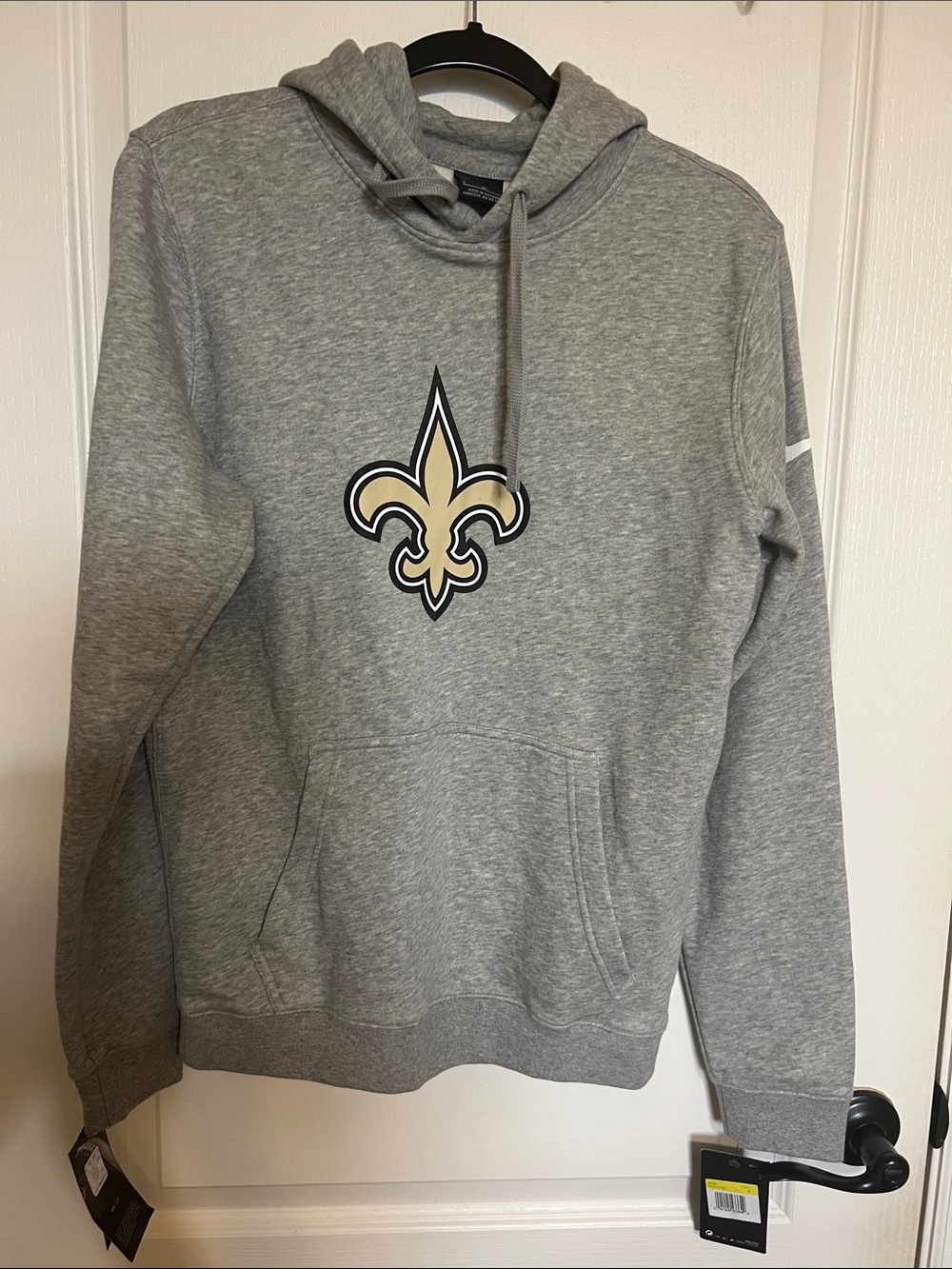 Nike Gray New Orleans Saints Hoodie with Fleur-de-Lis Chest Logo